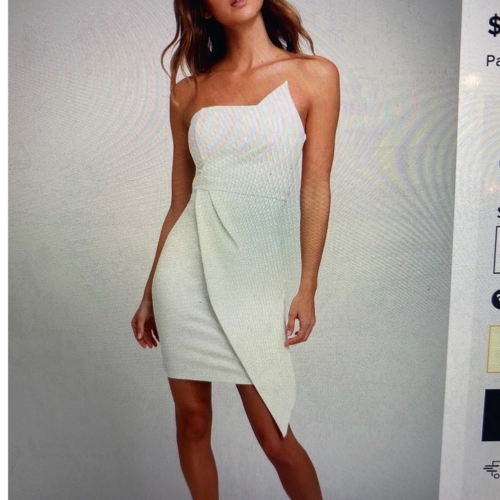 COPY - Lulus White Strapless Asymmetrical Dress from XL, Worn 1x!!